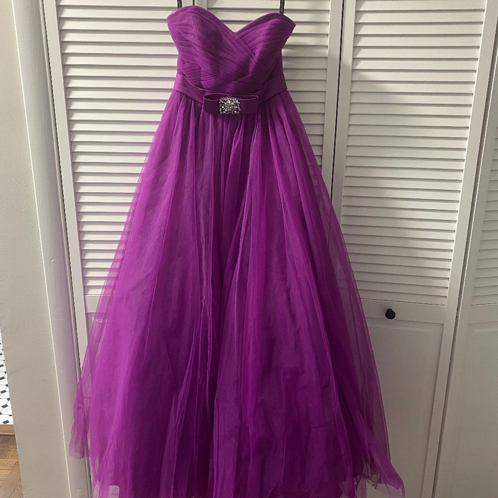 Formal Purple-Pink Floor Length Alfred Angelo Sweetheart Strapless Ballgown